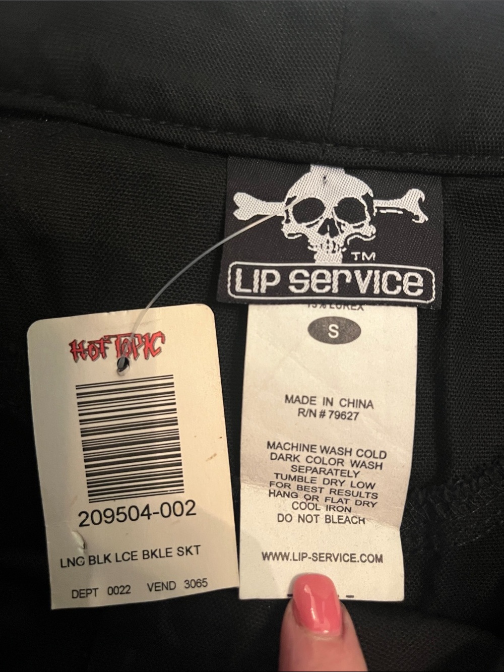 NWT Lip Service Hot Topic Goth Black Lace Skirt - Picture 11 of 11